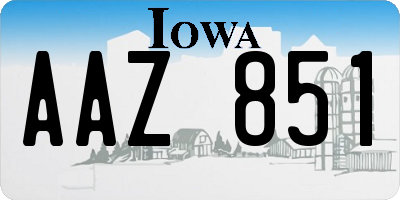 IA license plate AAZ851