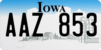IA license plate AAZ853