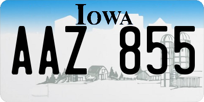IA license plate AAZ855