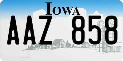 IA license plate AAZ858
