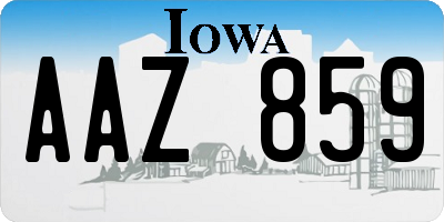 IA license plate AAZ859