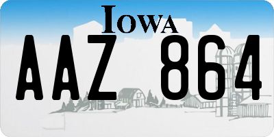 IA license plate AAZ864