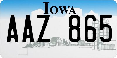 IA license plate AAZ865