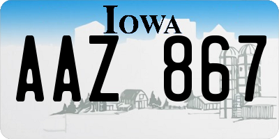 IA license plate AAZ867