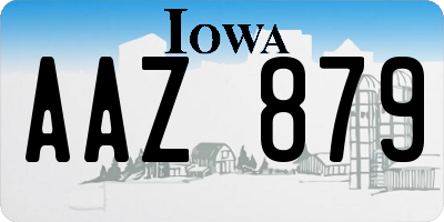 IA license plate AAZ879