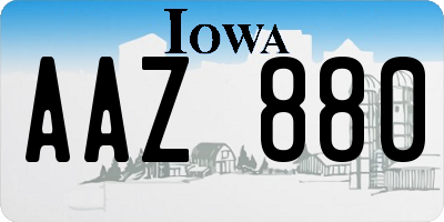 IA license plate AAZ880