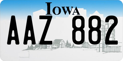 IA license plate AAZ882