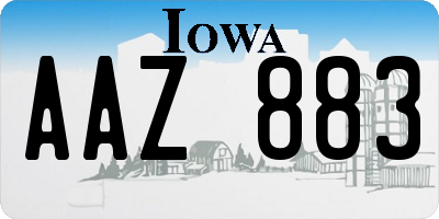 IA license plate AAZ883