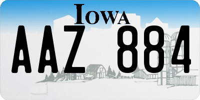 IA license plate AAZ884