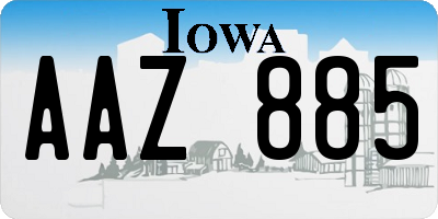 IA license plate AAZ885