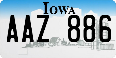 IA license plate AAZ886