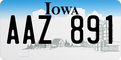 IA license plate AAZ891