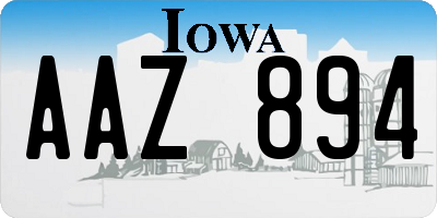 IA license plate AAZ894