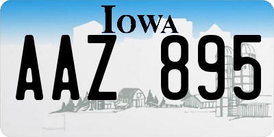 IA license plate AAZ895