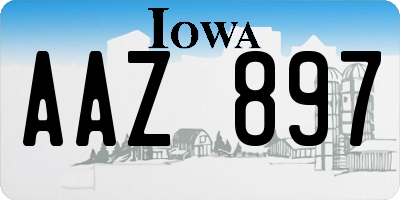 IA license plate AAZ897