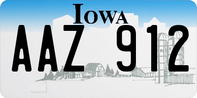 IA license plate AAZ912