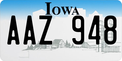 IA license plate AAZ948