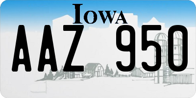 IA license plate AAZ950