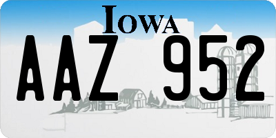 IA license plate AAZ952