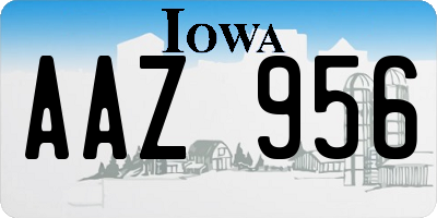 IA license plate AAZ956