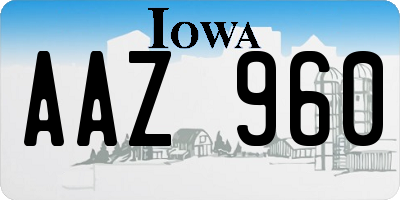 IA license plate AAZ960