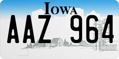 IA license plate AAZ964