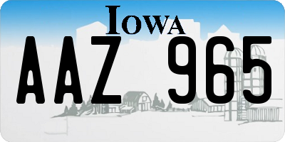 IA license plate AAZ965