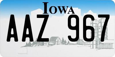 IA license plate AAZ967