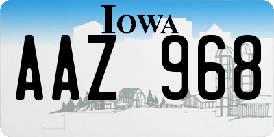 IA license plate AAZ968