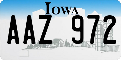 IA license plate AAZ972