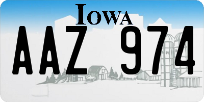 IA license plate AAZ974