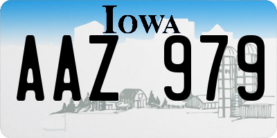 IA license plate AAZ979