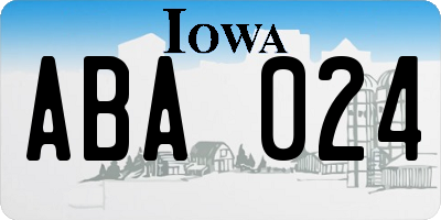 IA license plate ABA024