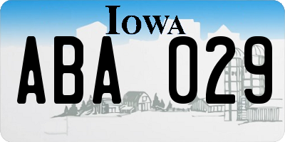 IA license plate ABA029