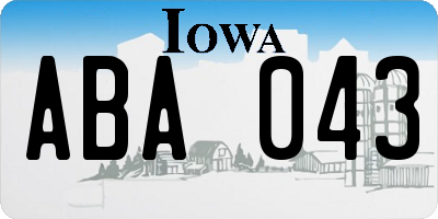 IA license plate ABA043