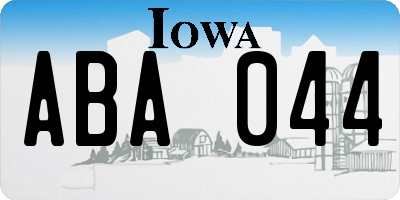 IA license plate ABA044