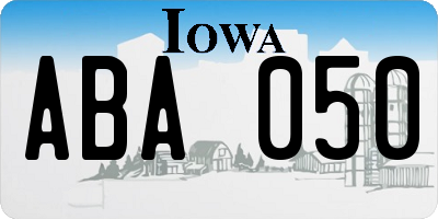 IA license plate ABA050