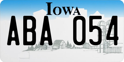 IA license plate ABA054