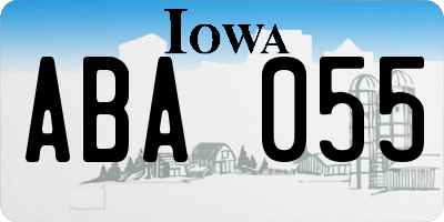 IA license plate ABA055