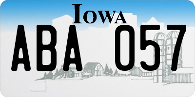 IA license plate ABA057