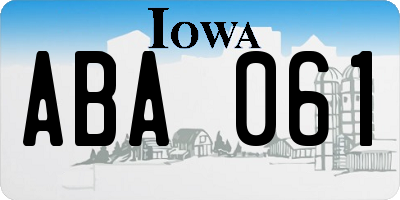 IA license plate ABA061