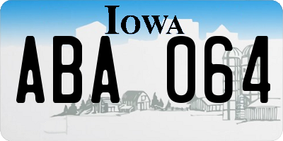 IA license plate ABA064