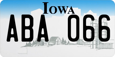 IA license plate ABA066
