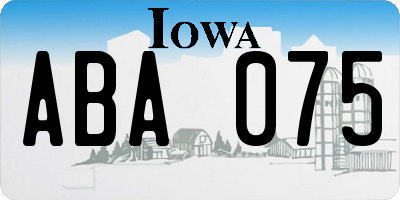 IA license plate ABA075