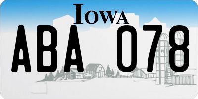 IA license plate ABA078