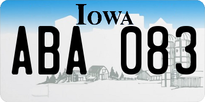 IA license plate ABA083