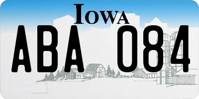 IA license plate ABA084