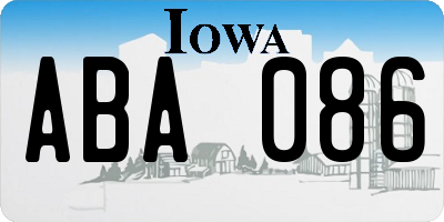IA license plate ABA086
