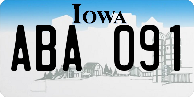 IA license plate ABA091
