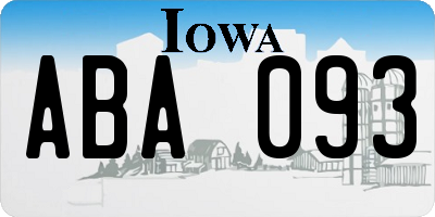 IA license plate ABA093